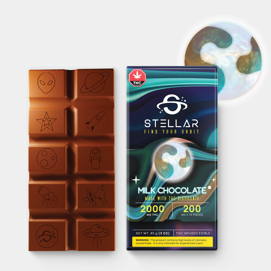 Milk Chocolate Bar 2000Mg by Stellar Treats